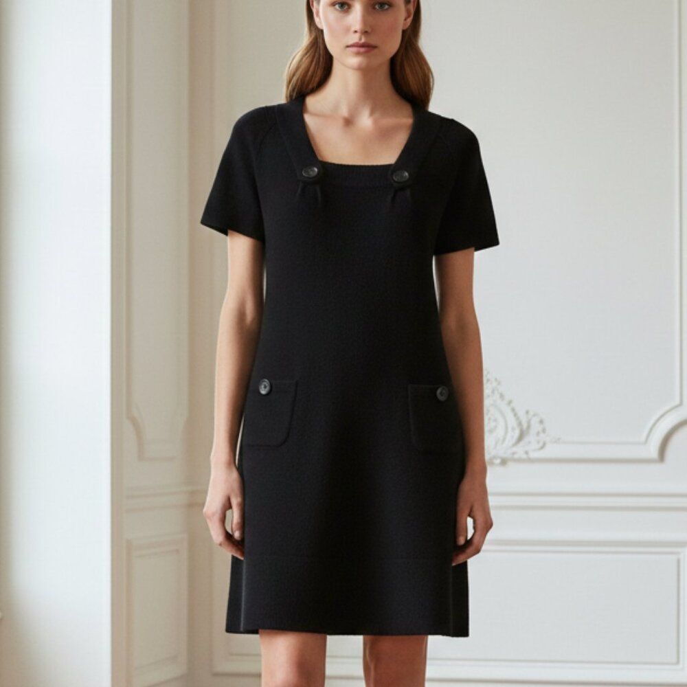 Bianco & Blu Black Mini Swrater Dress Size Small